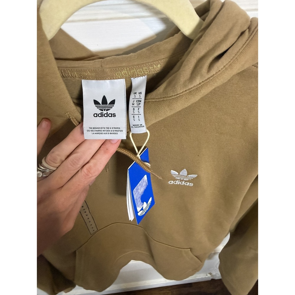 NWT Adidas Originals Adicolor Essentials Trefoil Hoodie Cardboard Brown JW1064 S - Picture 2 of 3